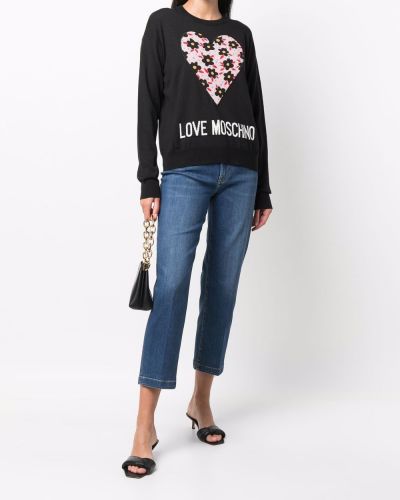 Jersey de flores de punto de tela jersey Love Moschino negro