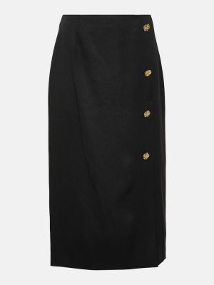 Vlnená midi sukňa Nina Ricci čierna
