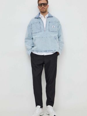 Traper jakna oversized Calvin Klein Jeans plava