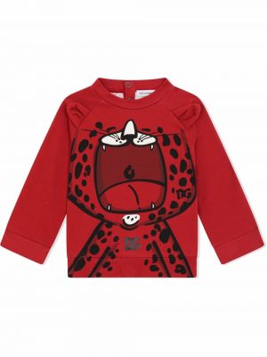 Trykt lang topp for jenter Dolce & Gabbana Kids rød