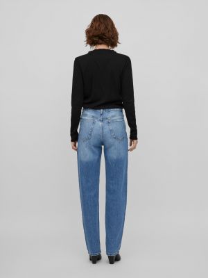 Priliehavé džínsy s rovným strihom Vila modrá
