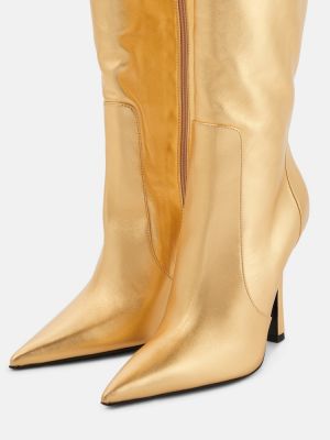 Usnjene gumijasti škornji Blumarine zlata