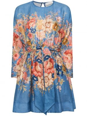 Mustriline lilleline kleit Zimmermann sinine