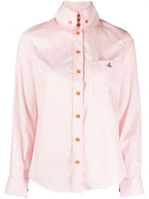 Памучна риза Vivienne Westwood розово