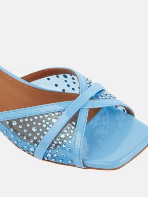 Kožené sandále s perlami Malone Souliers modrá