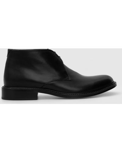 Чорні шкіряні туфлі Saint Laurent