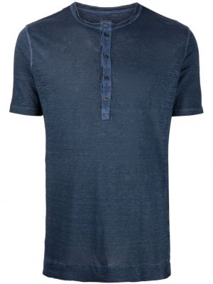 Ľanové tričko na gombíky 120% Lino modrá