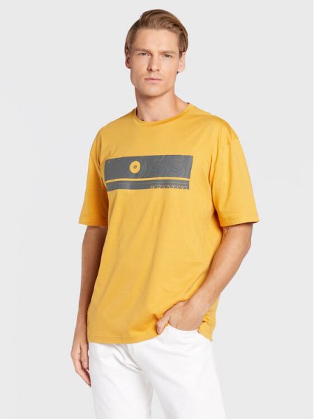 T-Shirt Tee 3 50472561 Żółty Relaxed Fit Boss