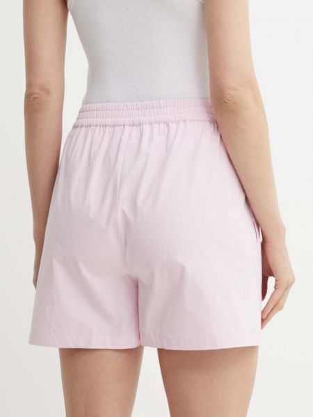 Pantaloni cu talie înaltă din bumbac Résumé roz