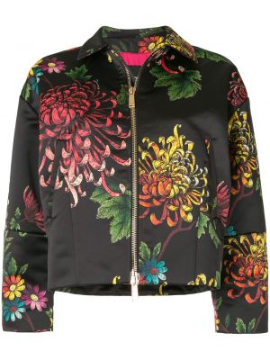 Trykt floral beskåret jakke Dsquared2 svart