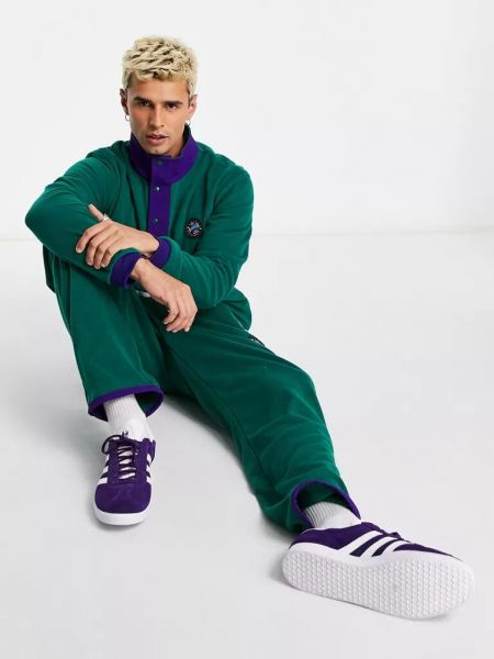 Флисовые брюки Adidas Originals зеленые
