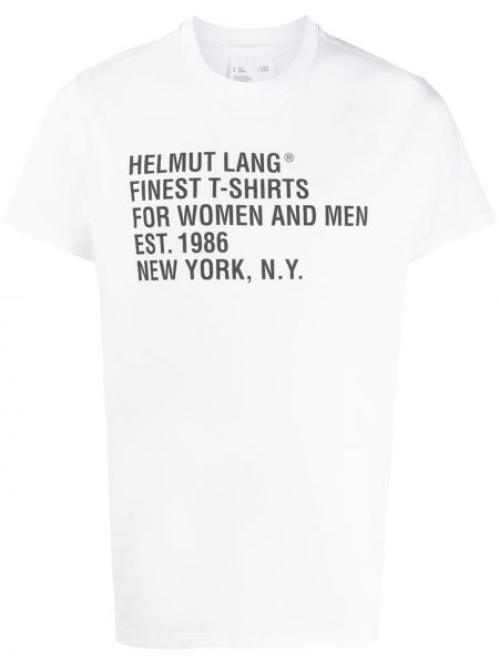 Laza szabású pamut póló Helmut Lang fehér