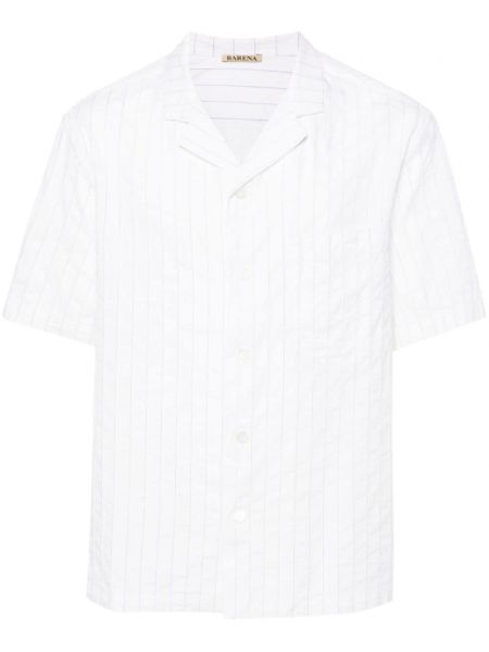Ριγέ βαμβακερό πουκάμισο Barena λευκό