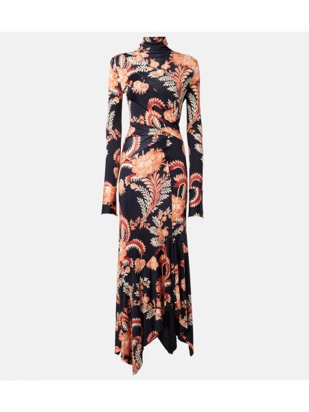 Asymmetrisk jersey floral dress Etro