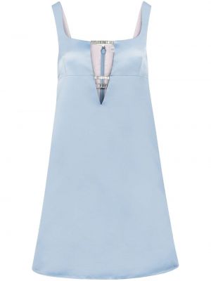 Σατέν κοκτέιλ φόρεμα με πετραδάκια Nina Ricci μπλε