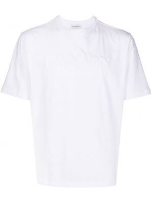 Ümara kaelusega mustriline t-särk Lanvin valge