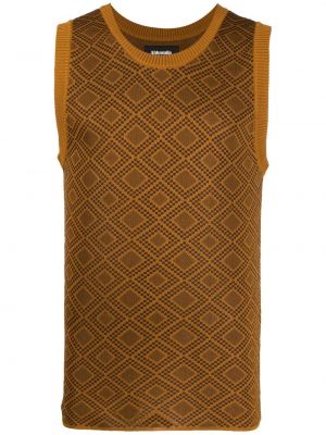 Jacquard strikket vest Ahluwalia brun