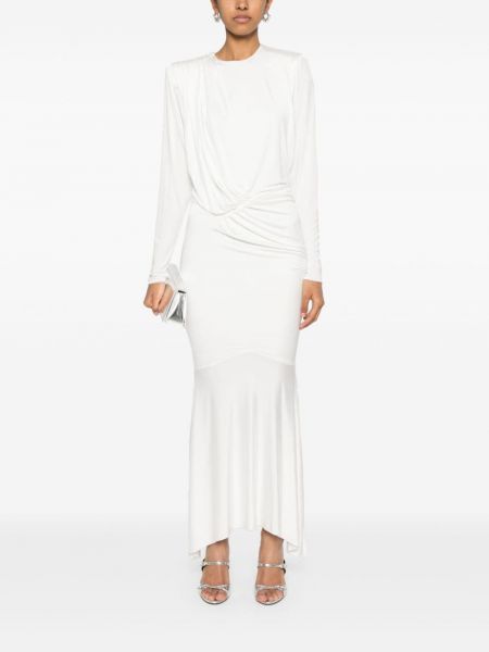 Drapované večerní šaty Alexandre Vauthier bílé