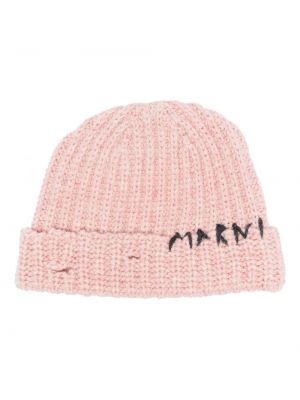 Chunky mütze mit stickerei Marni pink