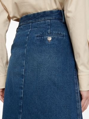 Дънкова пола с висока талия Mm6 Maison Margiela синьо