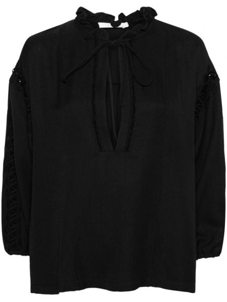 Блуза бродирана Iro черно