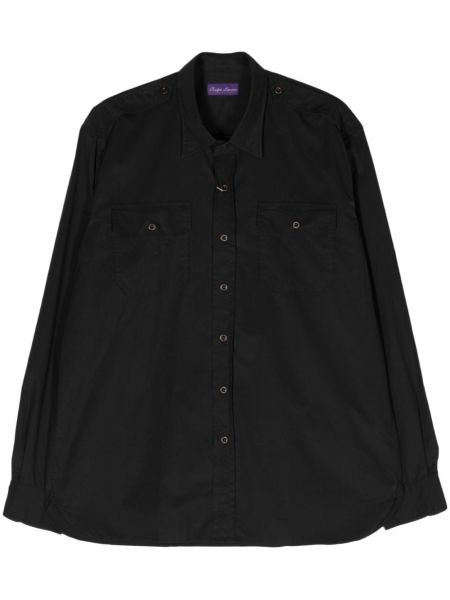 Βαμβακερό πουκάμισο κλασικό Ralph Lauren Purple Label