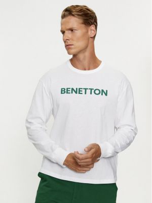 Majica z dolgimi rokavi z dolgimi rokavi United Colors Of Benetton bela