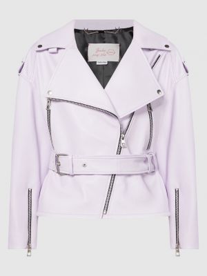 Фиолетовая кожаная куртка Babe Pay Pls
