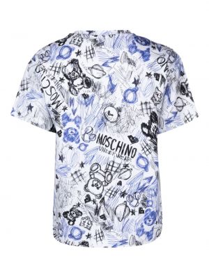 T-shirt en coton à imprimé Moschino