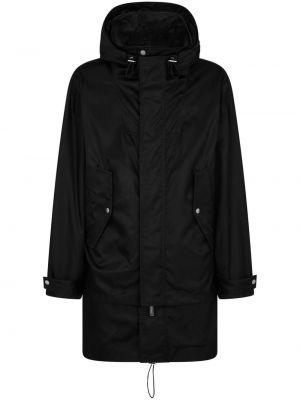 Kabát s kapucí s potiskem Dsquared2 černý
