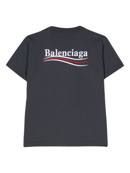 Medvilninis marškinėliai Balenciaga pilka
