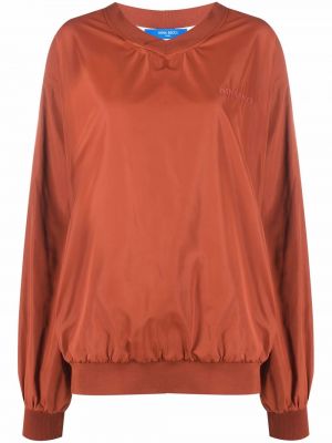Dlouhý svetr s výšivkou s výstřihem do v s dlouhými rukávy Nina Ricci - oranžová