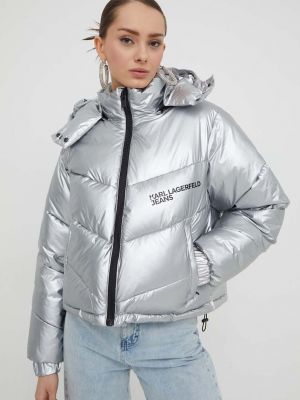Téli kabát Karl Lagerfeld Jeans ezüstszínű