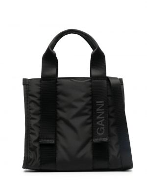 Nákupná taška Ganni čierna