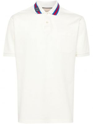 Medvilninis polo marškinėliai Gucci balta