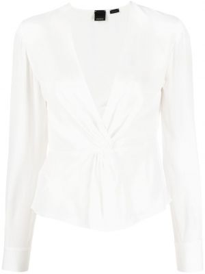 Блуза с v-образно деколте Pinko бяло