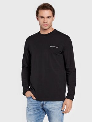 T-shirt a maniche lunghe Karl Lagerfeld nero