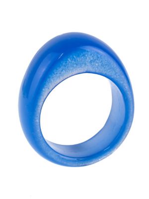 Кольцо бусики-колечки синее
