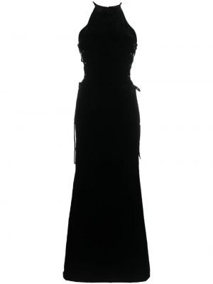 Krajkové šněrovací večerní šaty Alessandra Rich černé