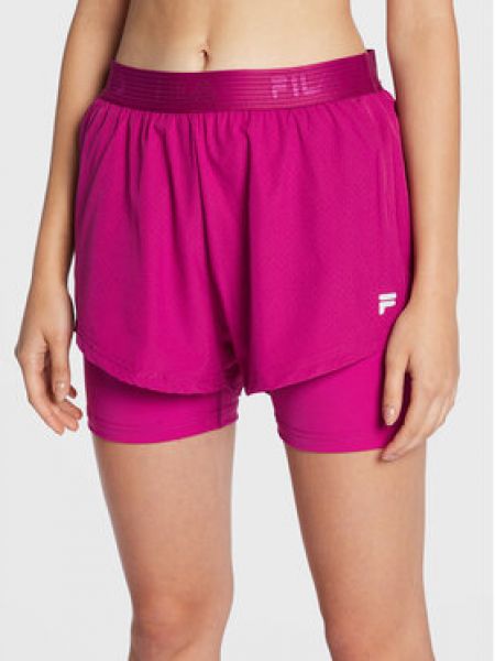 Фиолетовые спортивные шорты свободного кроя Fila