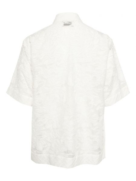 Caurspīdīgs krekls ar ziediem Taakk balts