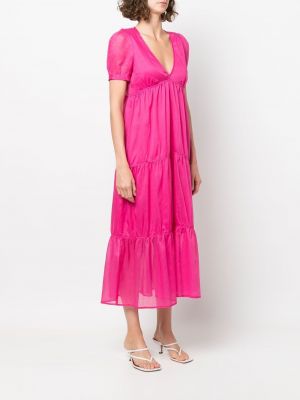 Koktejlové šaty s výstřihem do v Blanca Vita růžové