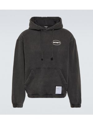 Pamučna hoodie s kapuljačom Satisfy crna