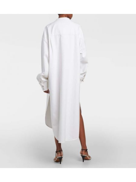 Robe mi-longue en coton Khaite blanc