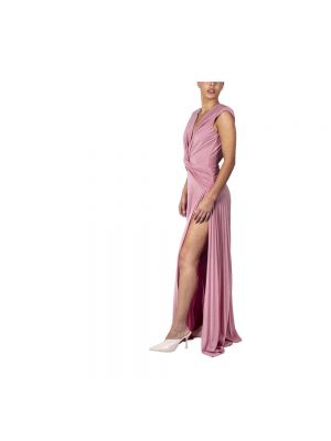 Sukienka długa w grochy Elisabetta Franchi różowa