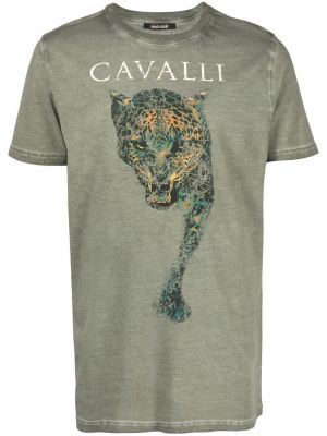 Leopard trykt t-skjorte Roberto Cavalli grønn