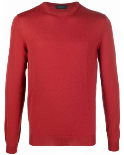 Jersey de punto de tela jersey de cuello redondo Zanone rojo