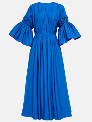 Bavlněné midi šaty Roksanda - modrá