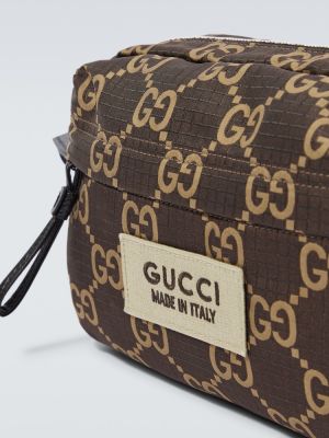 Crossbody torbica iz najlona Gucci rjava