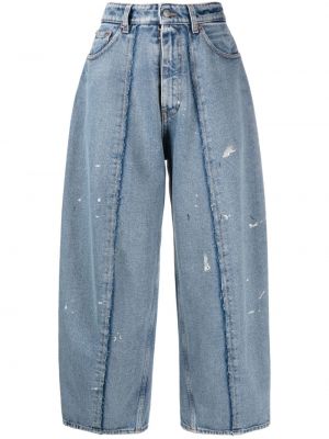 Laia lõikega madala vöökohaga teksapüksid distressed Mm6 Maison Margiela sinine